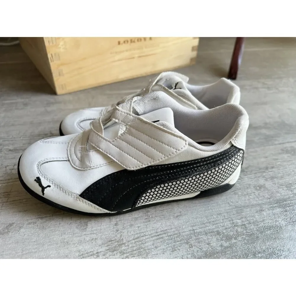 PUMA Boys Girls Little Kids White Black Easy Slip On Casual Shoes Sneakers 13